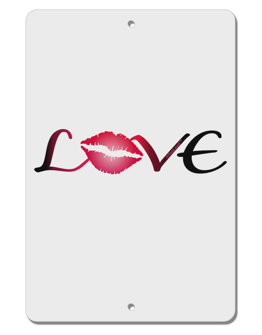 Love Kiss Aluminum 8 x 12&#x22; Sign-TooLoud-White-Davson Sales