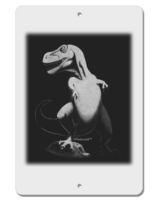 Tyrannosaurus Rex Design - Grayscale Aluminum 8 x 12&#x22; Sign by TooLoud-TooLoud-White-Davson Sales
