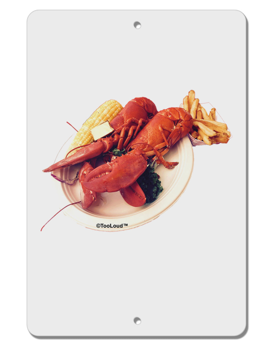 Lobster Plate Aluminum 8 x 12&#x22; Sign-TooLoud-White-Davson Sales