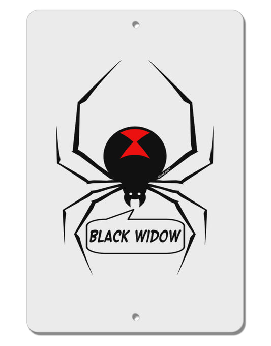 Black Widow Spider Design - Text Aluminum 8 x 12&#x22; Sign-TooLoud-White-Davson Sales