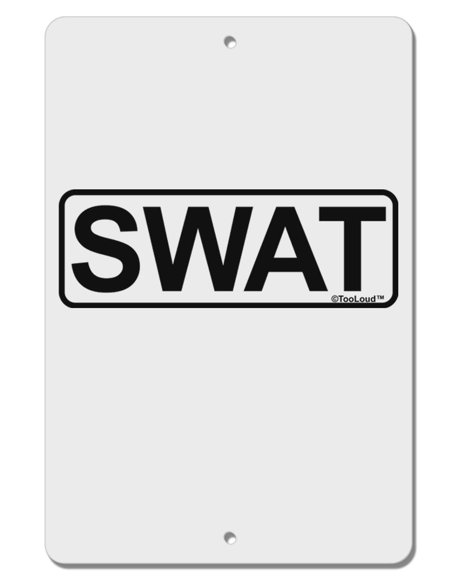 SWAT Team Logo - Text Aluminum 8 x 12&#x22; Sign by TooLoud-TooLoud-White-Davson Sales