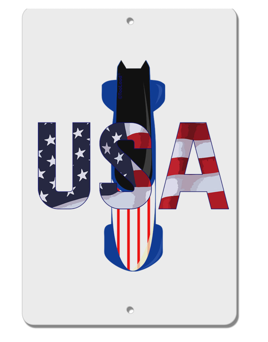 USA Bobsled Aluminum 8 x 12&#x22; Sign by TooLoud-TooLoud-White-Davson Sales