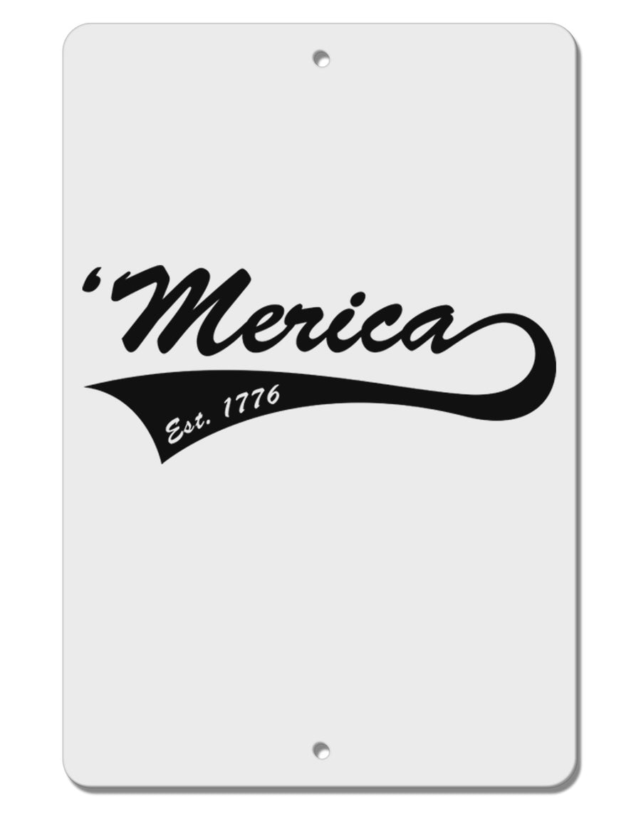 Merica Established 1776 Aluminum 8 x 12&#x22; Sign by TooLoud-TooLoud-White-Davson Sales