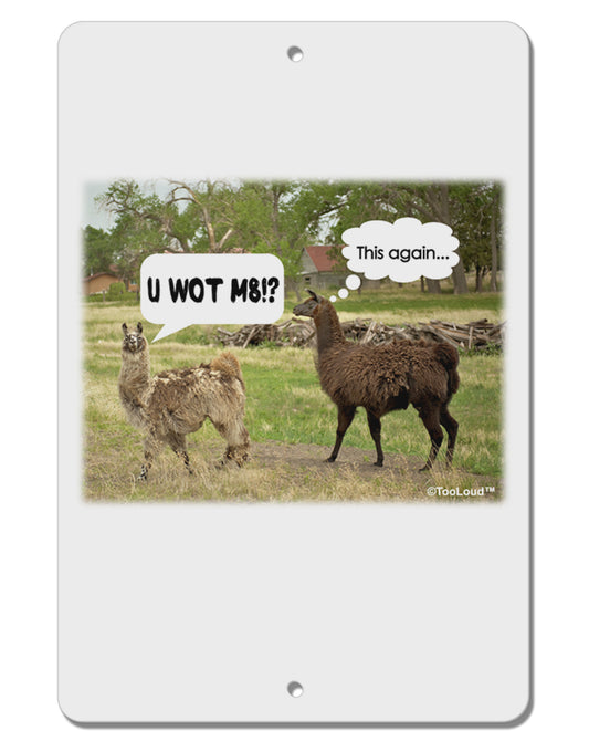 Angry Standing Llamas Aluminum 8 x 12&#x22; Sign by TooLoud-TooLoud-White-Davson Sales