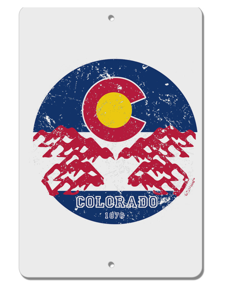 TooLoud Grunge Colorado Emblem Flag Aluminum 8 x 12 Inch Sign-Aluminum Sign-TooLoud-Davson Sales