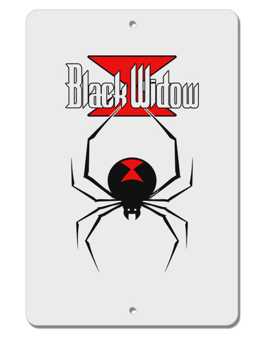 Black Widow Spider Design - Logo Aluminum 8 x 12&#x22; Sign-TooLoud-White-Davson Sales