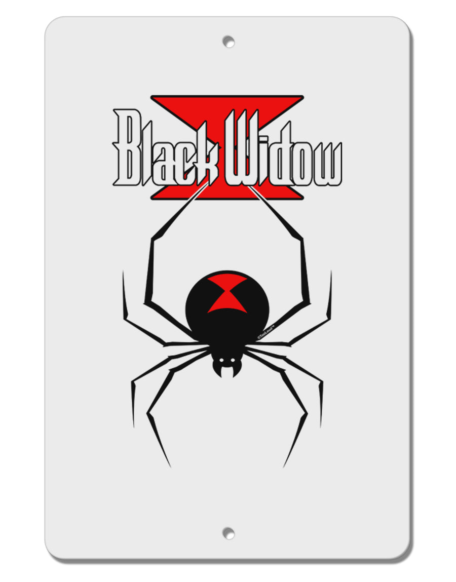 Black Widow Spider Design - Logo Aluminum 8 x 12&#x22; Sign-TooLoud-White-Davson Sales