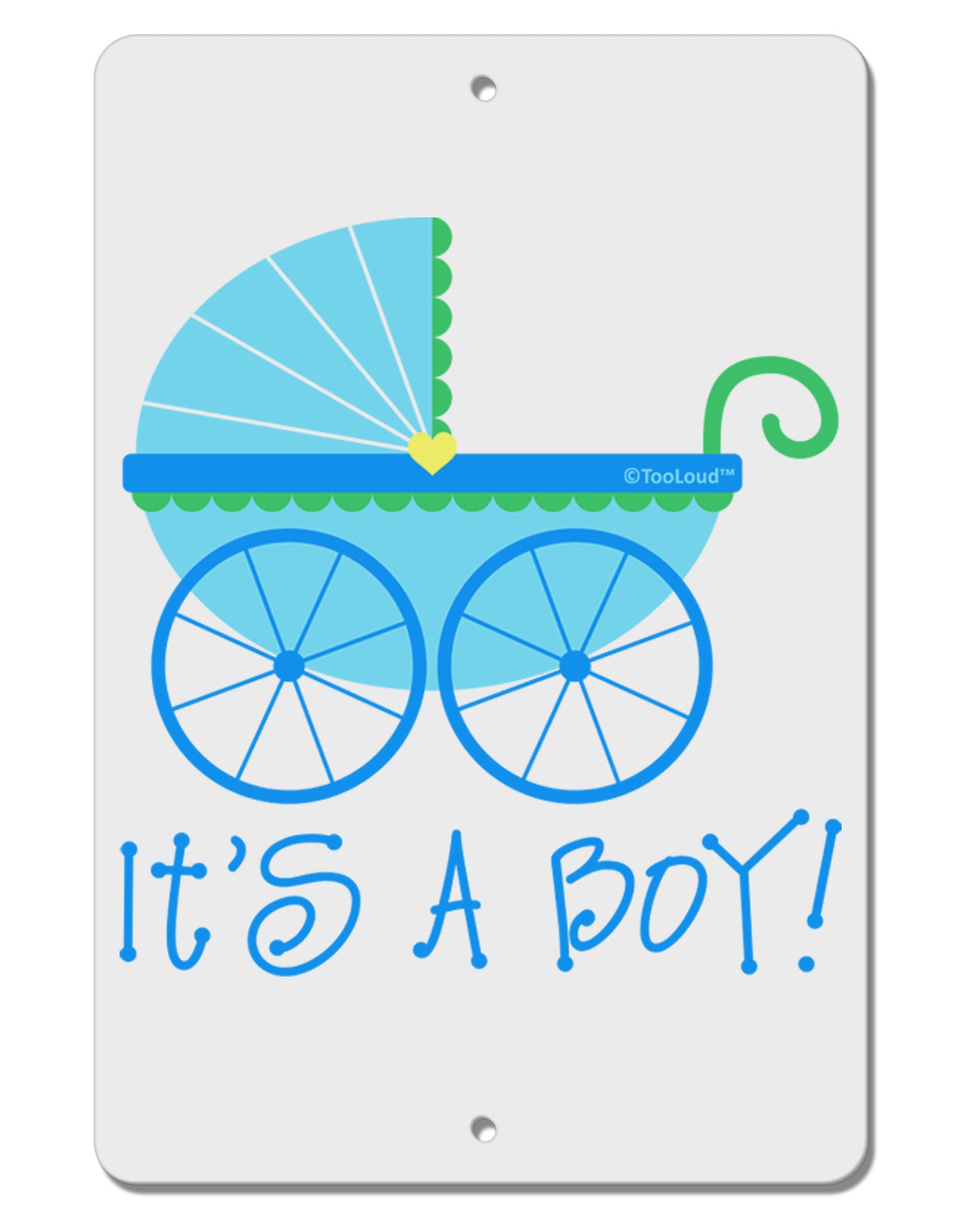 It's a Boy - Baby Boy Carriage Aluminum 8 x 12&#x22; Sign-TooLoud-White-Davson Sales
