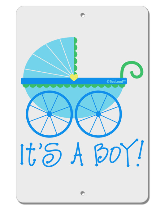 It's a Boy - Baby Boy Carriage Aluminum 8 x 12&#x22; Sign-TooLoud-White-Davson Sales