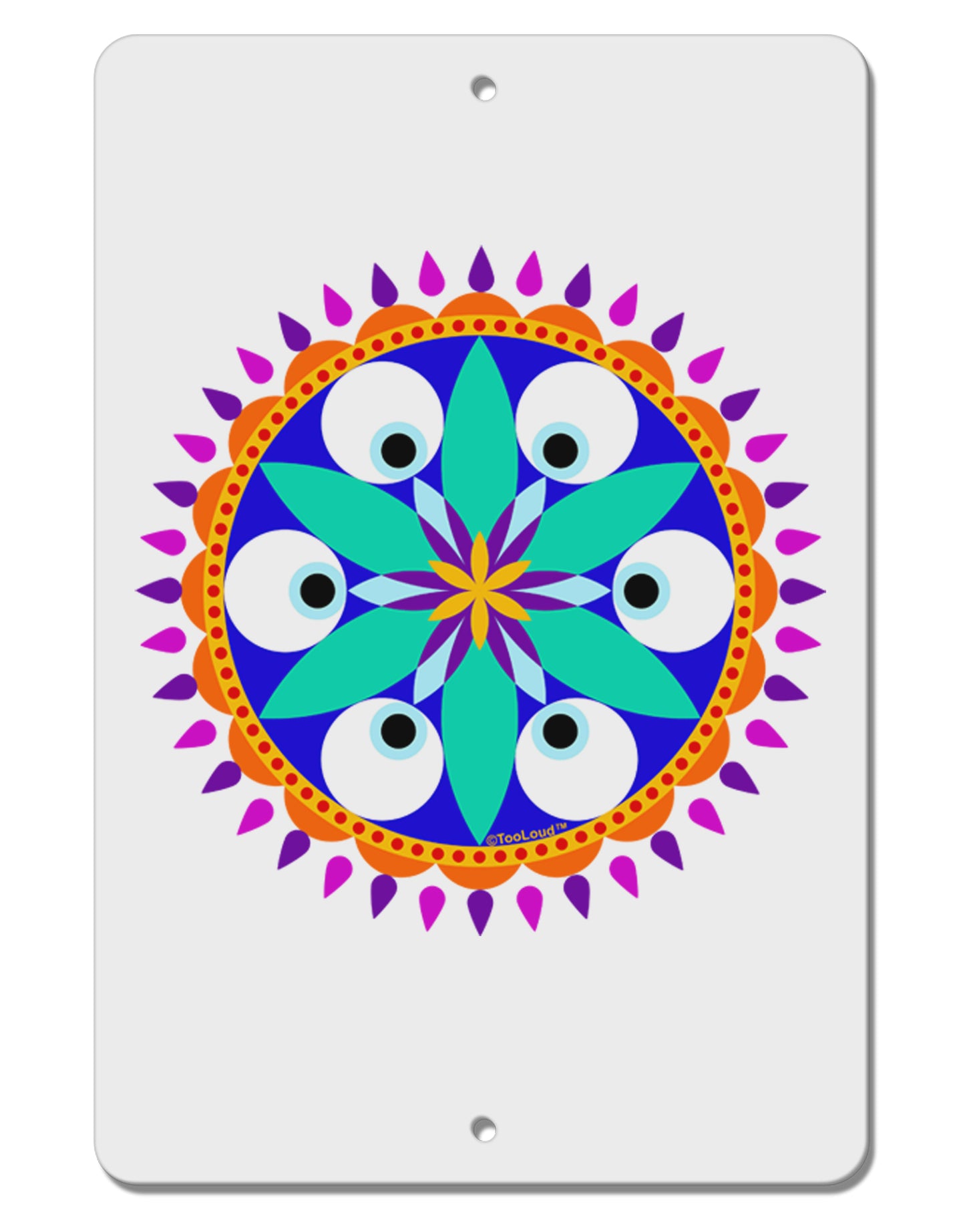 Evil Eye Protection Mandala Aluminum 8 x 12&#x22; Sign by TooLoud-TooLoud-White-Davson Sales