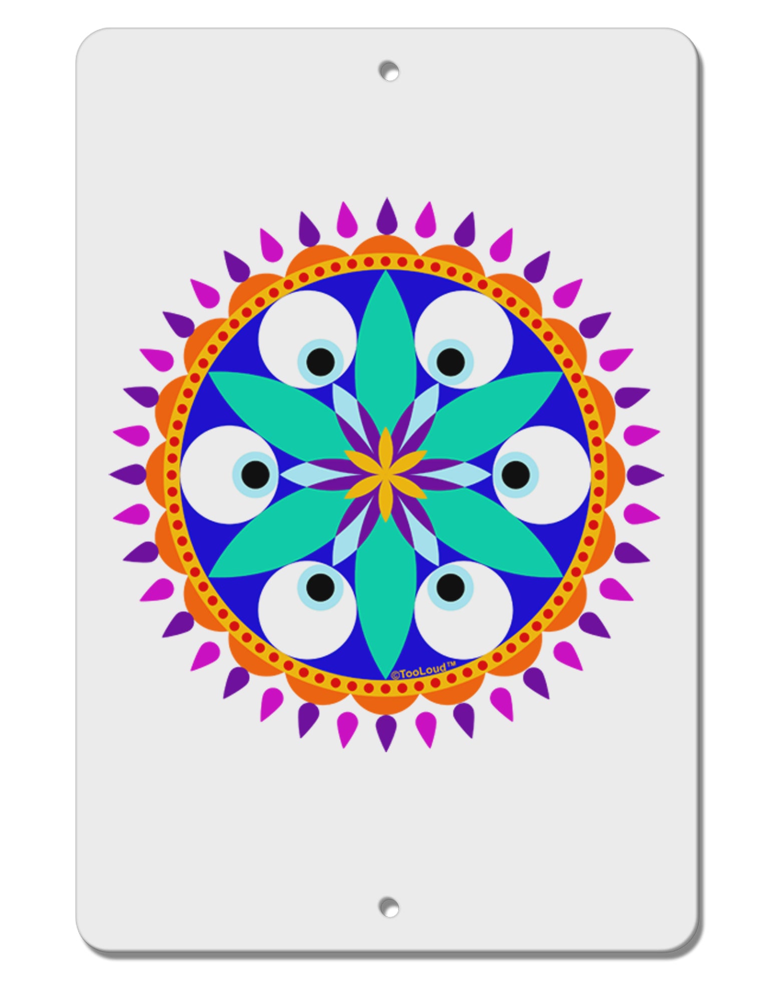 Evil Eye Protection Mandala Aluminum 8 x 12&#x22; Sign by TooLoud-TooLoud-White-Davson Sales
