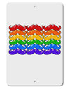 Rainbow Mustaches Gay Pride Flag Aluminum 8 x 12&#x22; Sign-TooLoud-White-Davson Sales