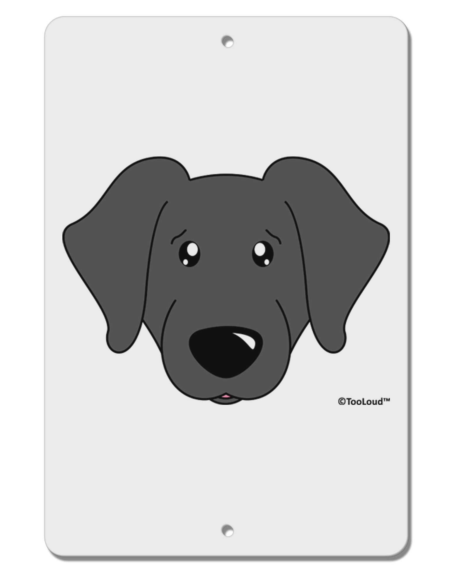 Cute Black Labrador Retriever Dog Aluminum 8 x 12&#x22; Sign by TooLoud-TooLoud-White-Davson Sales