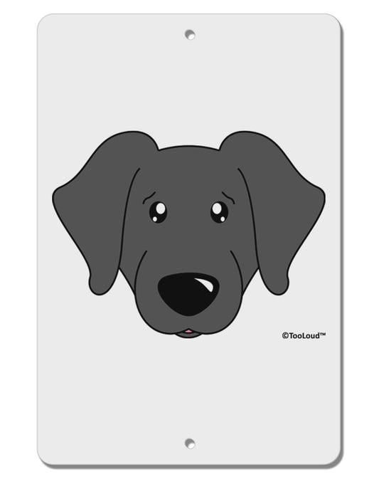 Cute Black Labrador Retriever Dog Aluminum 8 x 12&#x22; Sign by TooLoud-TooLoud-White-Davson Sales