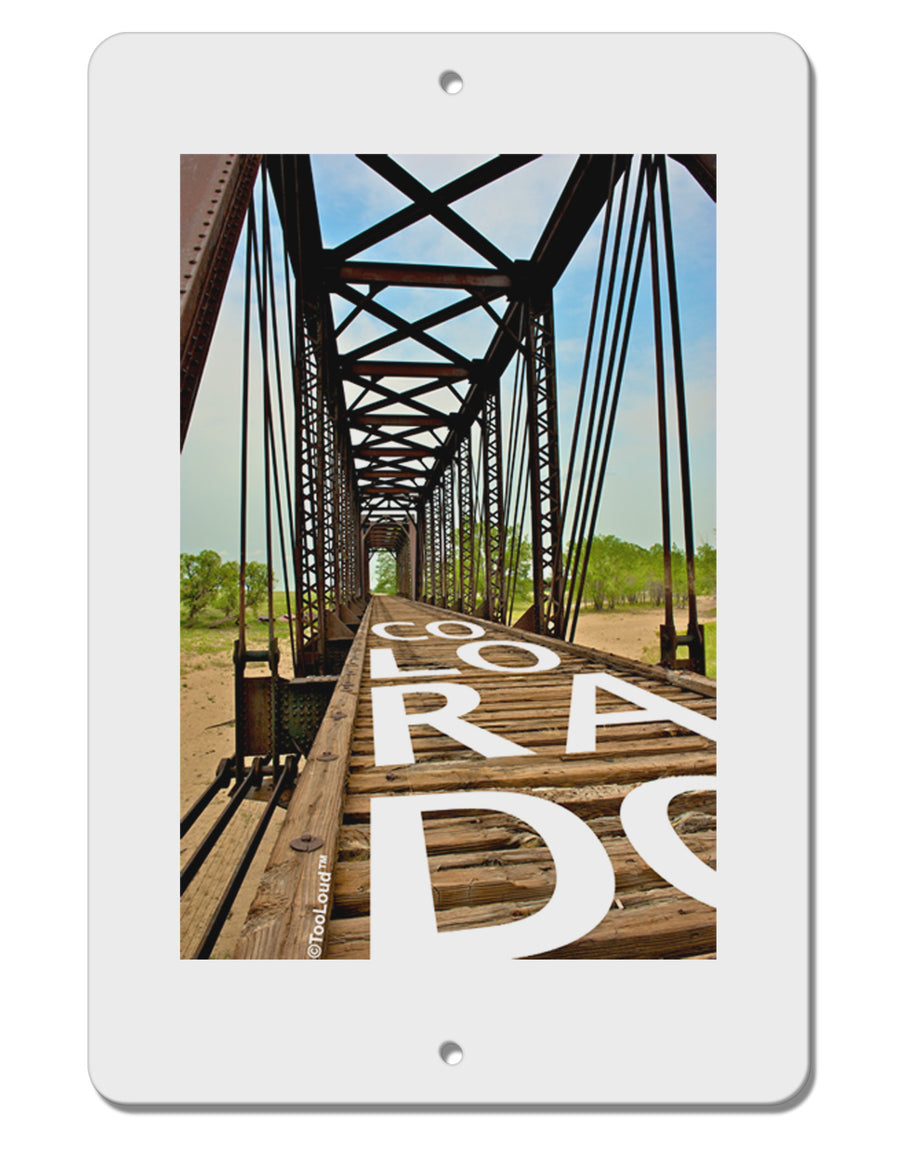 Colorado Bridge Text Aluminum 8 x 12&#x22; Sign-TooLoud-White-Davson Sales