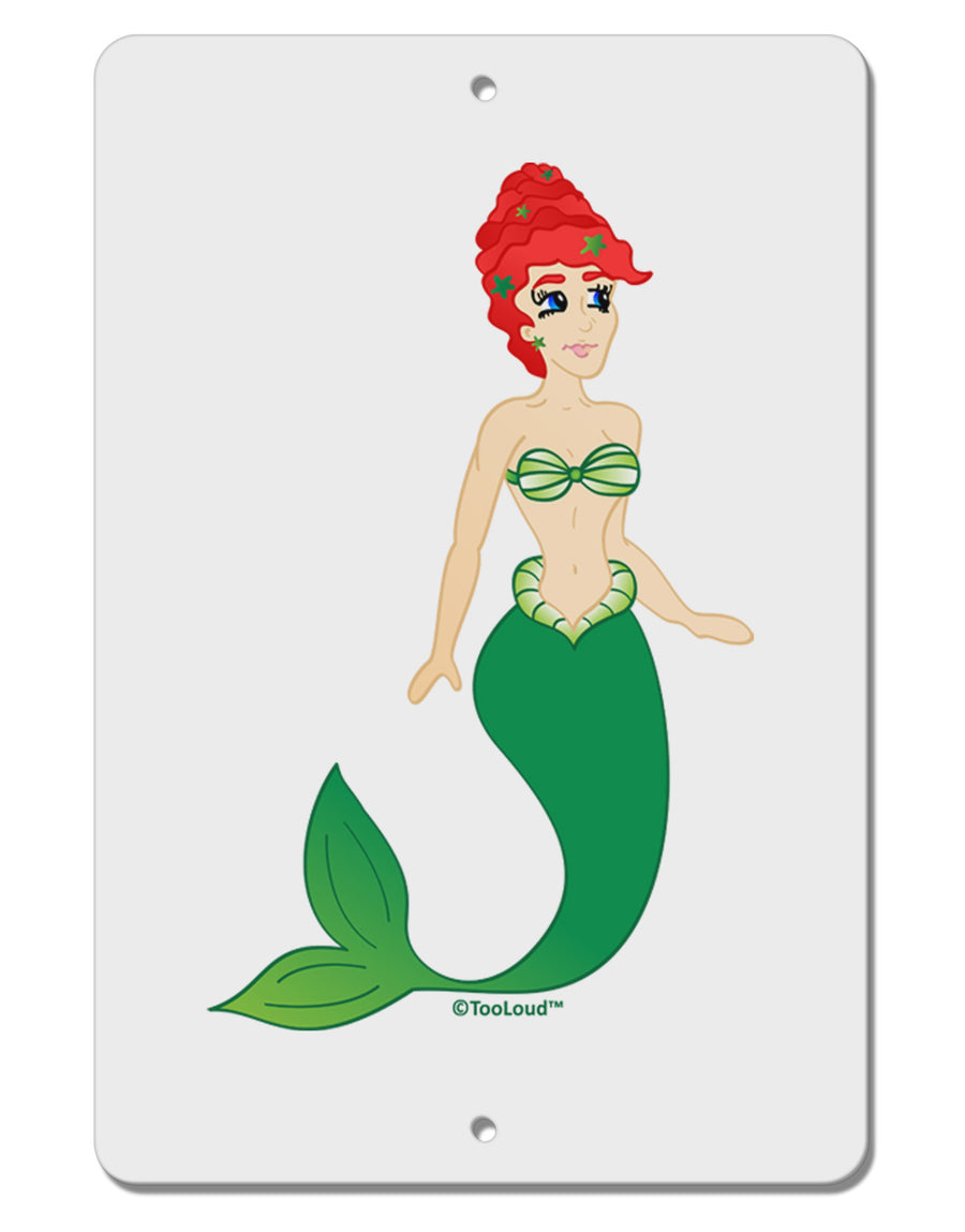 Mermaid Design - Green Aluminum 8 x 12&#x22; Sign-TooLoud-White-Davson Sales