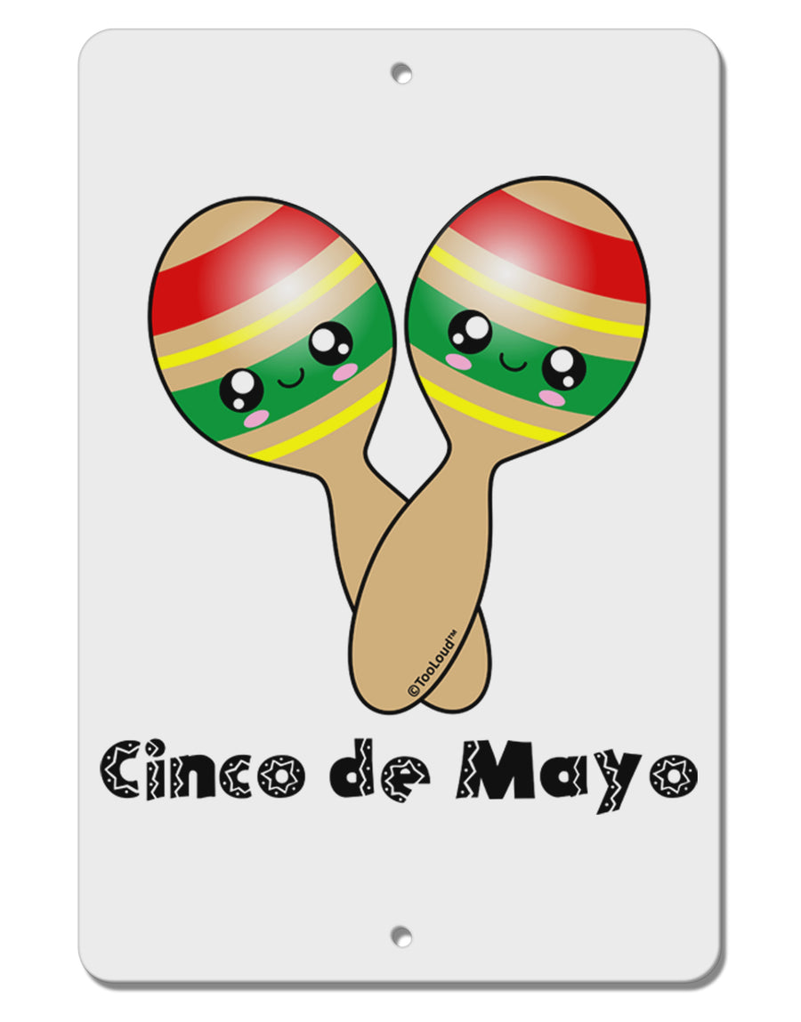 Cute Maracas Design - Cinco de Mayo Aluminum 8 x 12&#x22; Sign by TooLoud-TooLoud-White-Davson Sales