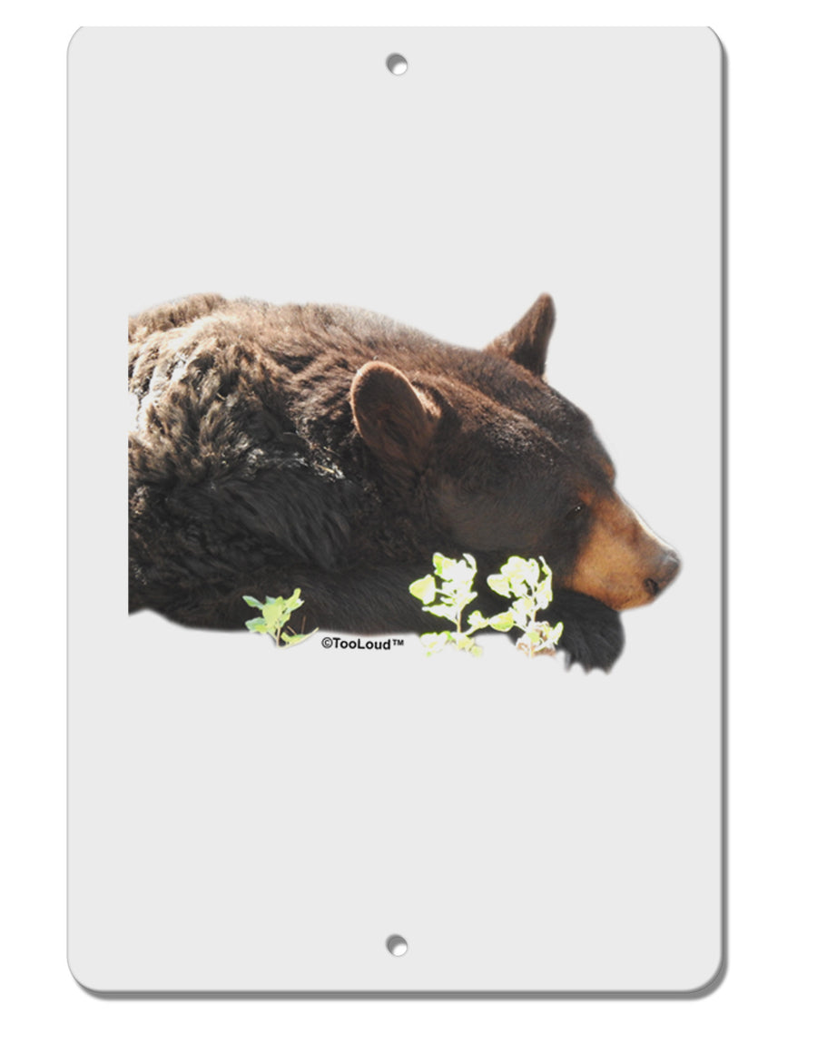 Laying Black Bear Cutout Aluminum 8 x 12&#x22; Sign-TooLoud-White-Davson Sales