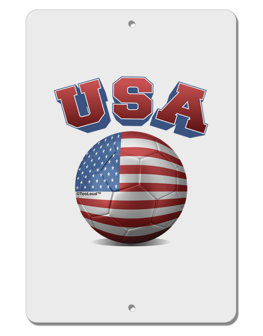 Soccer Ball Flag - USA Aluminum 8 x 12&#x22; Sign-TooLoud-White-Davson Sales