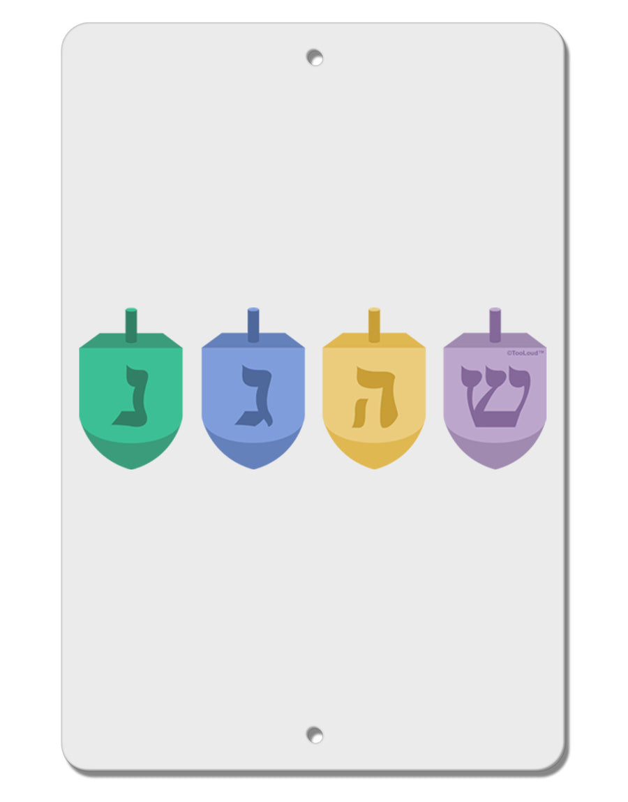 Hanukkah Dreidels Aluminum 8 x 12&#x22; Sign-TooLoud-White-Davson Sales