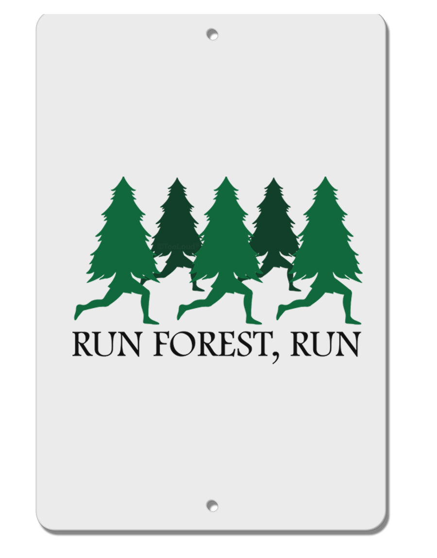 Run Forest Run Funny Aluminum 8 x 12&#x22; Sign by TooLoud-TooLoud-White-Davson Sales