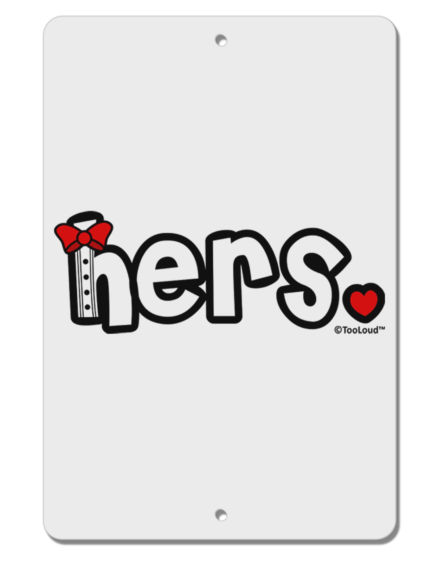 Matching His and Hers Design - Hers - Red Bow Tie Aluminum 8 x 12&#x22; Sign by TooLoud-TooLoud-White-Davson Sales