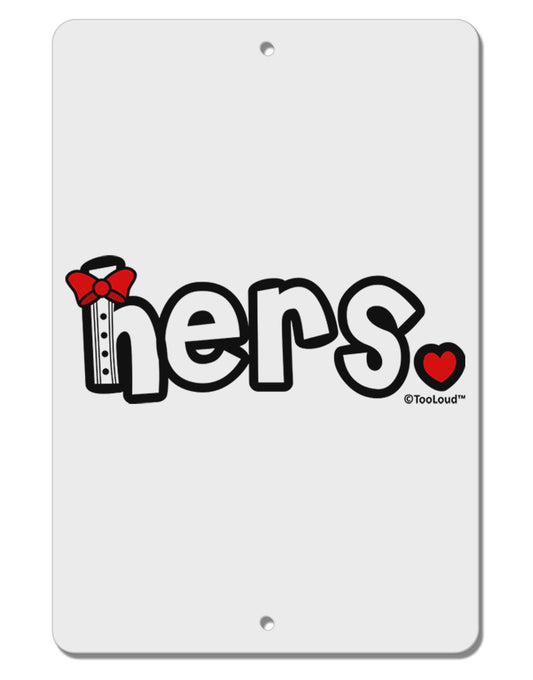 Matching His and Hers Design - Hers - Red Bow Tie Aluminum 8 x 12&#x22; Sign by TooLoud-TooLoud-White-Davson Sales