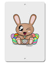 Cute Bunny with Eggs Aluminum 8 x 12&#x22; Sign-TooLoud-White-Davson Sales