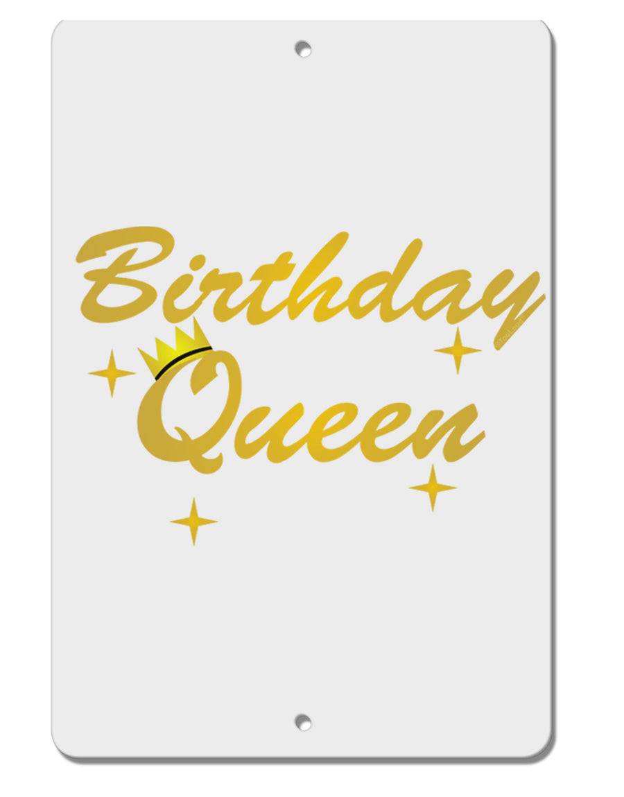 Birthday Queen Text Aluminum 8 x 12&#x22; Sign by TooLoud-TooLoud-White-Davson Sales