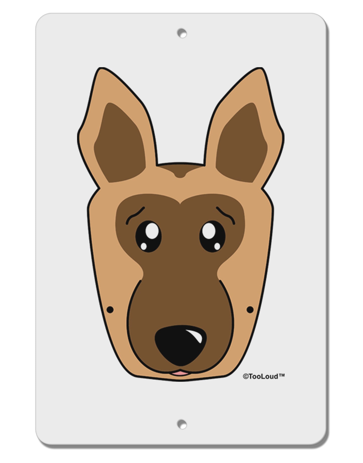 Cute German Shepherd Dog Aluminum 8 x 12&#x22; Sign by TooLoud-TooLoud-White-Davson Sales