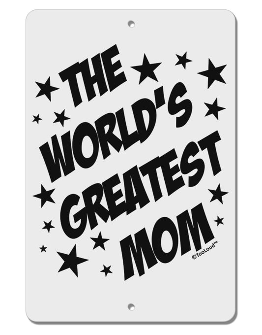 The World's Greatest Mom - Superhero Style Aluminum 8 x 12&#x22; Sign by TooLoud-TooLoud-White-Davson Sales