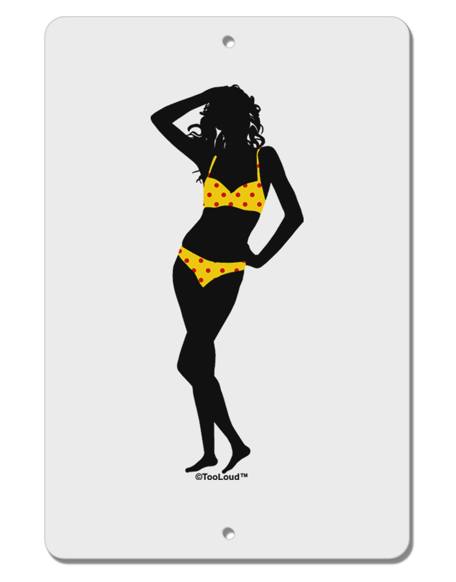 Polka Dot Bikini Shadow Aluminum 8 x 12&#x22; Sign by TooLoud-TooLoud-White-Davson Sales