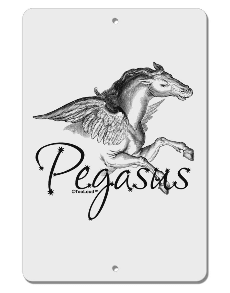 Pegasus Illustration Aluminum 8 x 12&#x22; Sign-TooLoud-White-Davson Sales