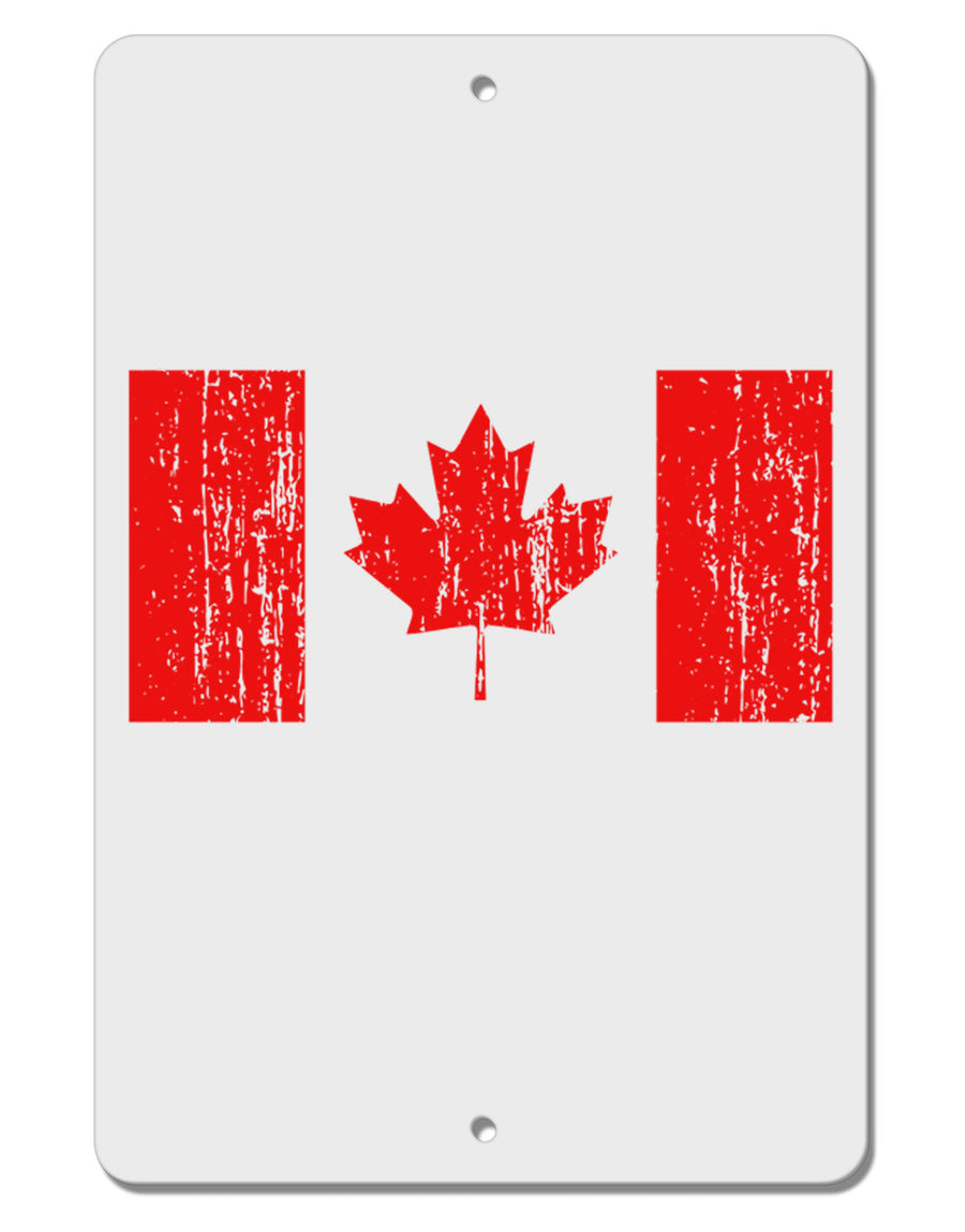 Distressed Canadian Flag Maple Leaf Aluminum 8 x 12&#x22; Sign-TooLoud-White-Davson Sales