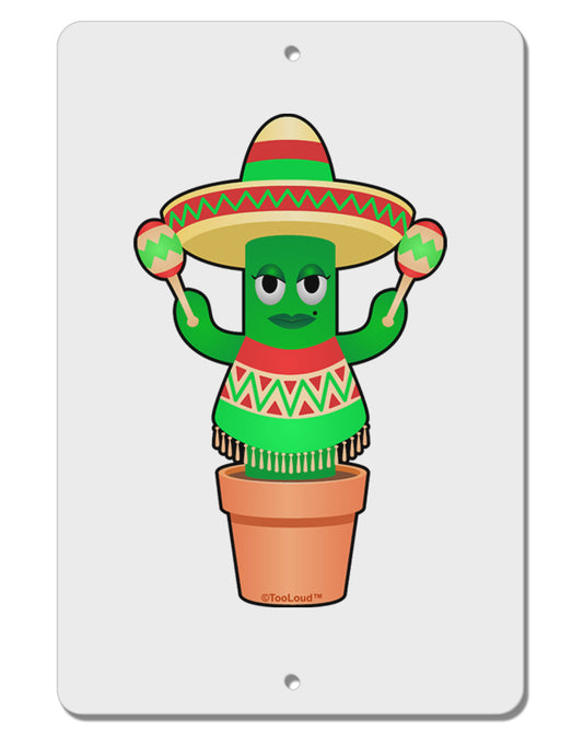 Fiesta Cactus Poncho Aluminum 8 x 12&#x22; Sign by TooLoud-TooLoud-White-Davson Sales