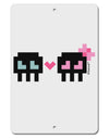 8-Bit Skull Love - Boy and Girl Aluminum 8 x 12&#x22; Sign-TooLoud-White-Davson Sales