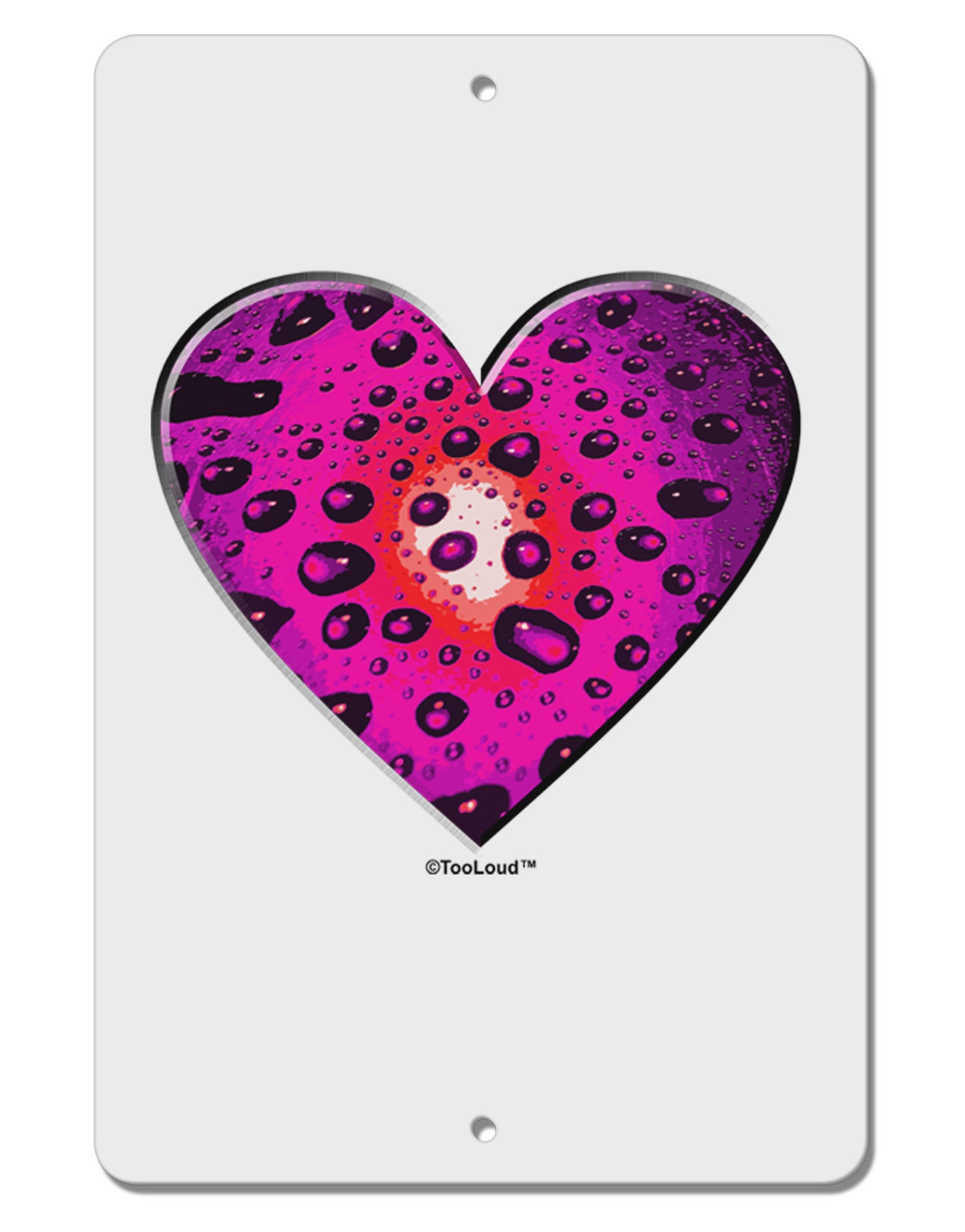 Water Droplet Heart Magenta Aluminum 8 x 12&#x22; Sign by TooLoud-TooLoud-White-Davson Sales