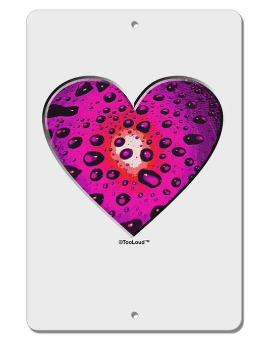Water Droplet Heart Magenta Aluminum 8 x 12&#x22; Sign by TooLoud-TooLoud-White-Davson Sales