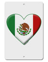 Mexican Flag Heart - Beveled Aluminum 8 x 12&#x22; Sign by TooLoud-TooLoud-White-Davson Sales