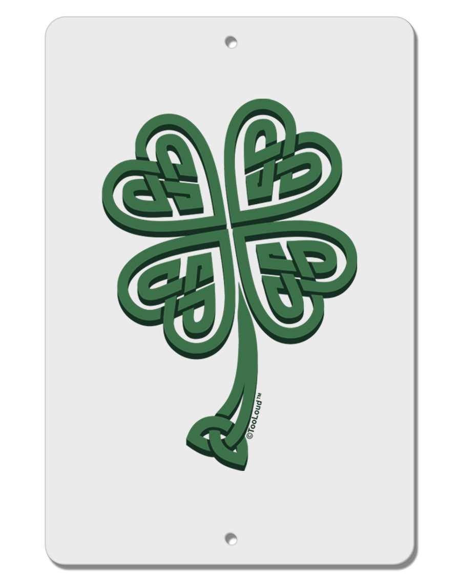 3D Style Celtic Knot 4 Leaf Clover Aluminum 8 x 12&#x22; Sign-TooLoud-White-Davson Sales