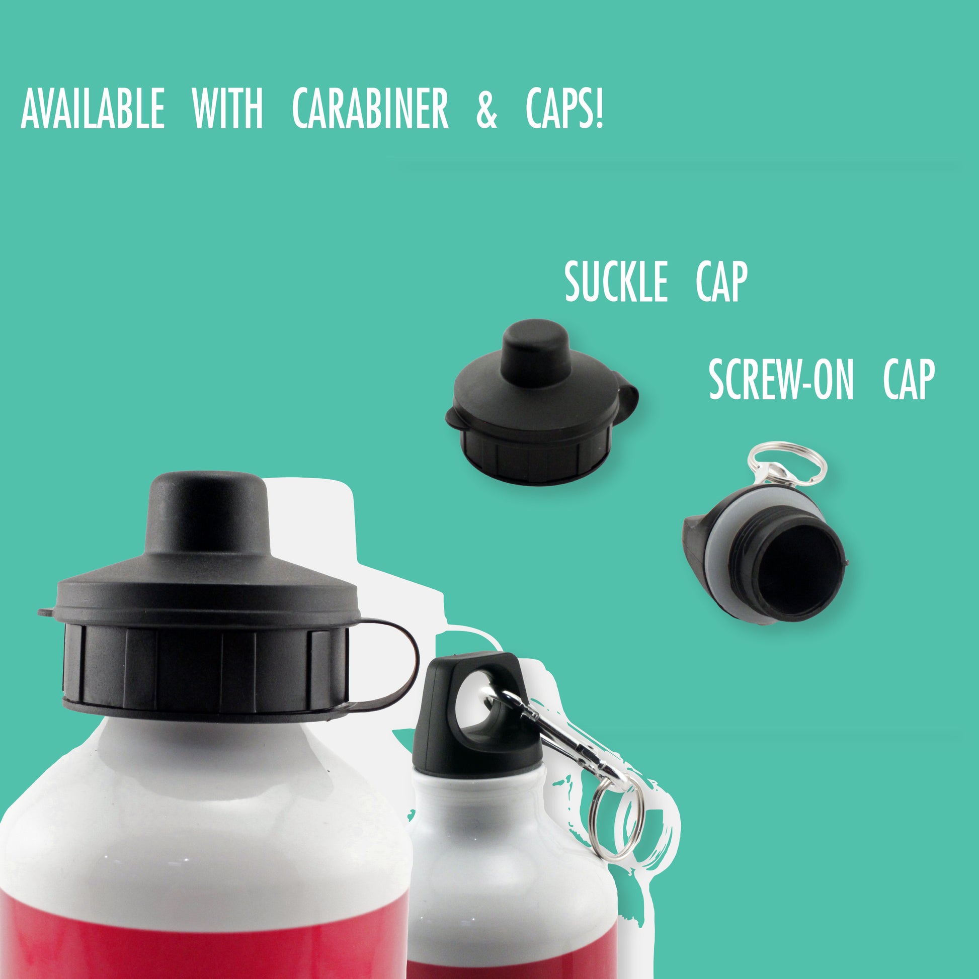 Sporty Red and White Circle Aluminum 600ml Water Bottle All Over Print-Water Bottles-TooLoud-White-Davson Sales