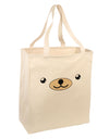 Kyu-T Face - Beartholomew the Teddy Bear Large Grocery Tote Bag-Grocery Tote-TooLoud-Natural-Large-Davson Sales