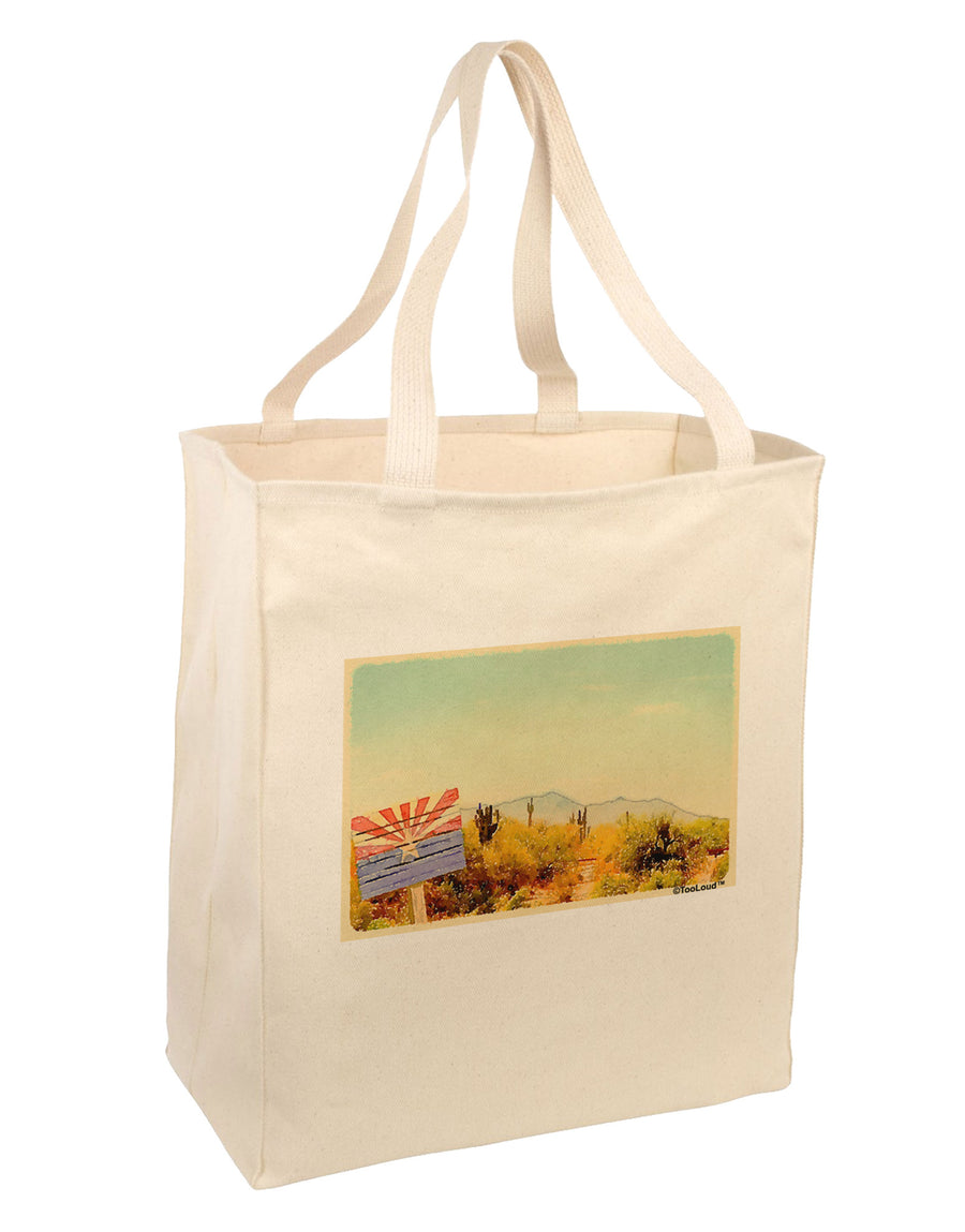 Arizona Scene Watercolor Large Grocery Tote Bag-Grocery Tote-TooLoud-Natural-Large-Davson Sales