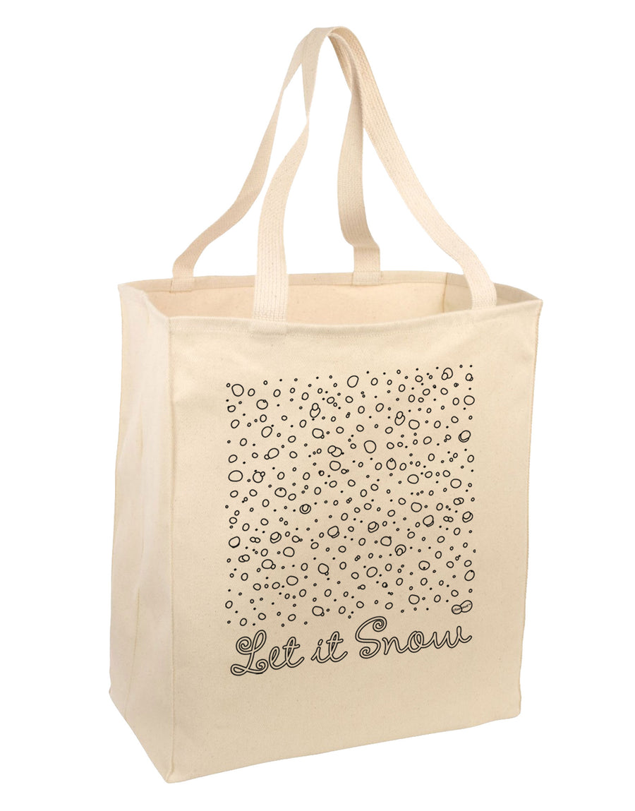 Let It Snow Falling Snowflakes - Christmas Large Grocery Tote Bag-Grocery Tote-TooLoud-Natural-Large-Davson Sales