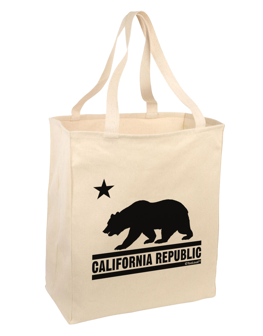 California Republic Design - Cali Bear Large Grocery Tote Bag by TooLoud-Grocery Tote-TooLoud-Natural-Large-Davson Sales