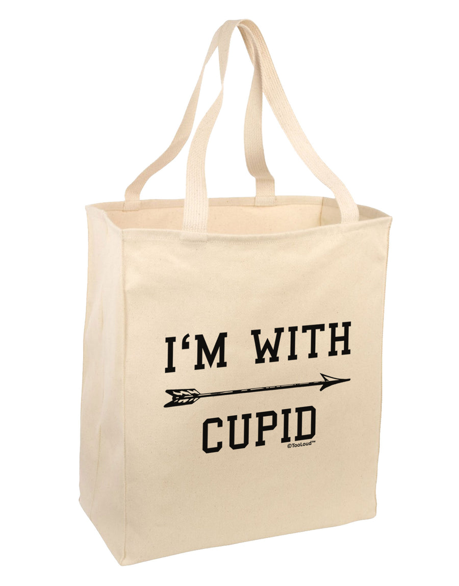 I'm With Cupid - Right Arrow Large Grocery Tote Bag by TooLoud-Grocery Tote-TooLoud-Natural-Large-Davson Sales