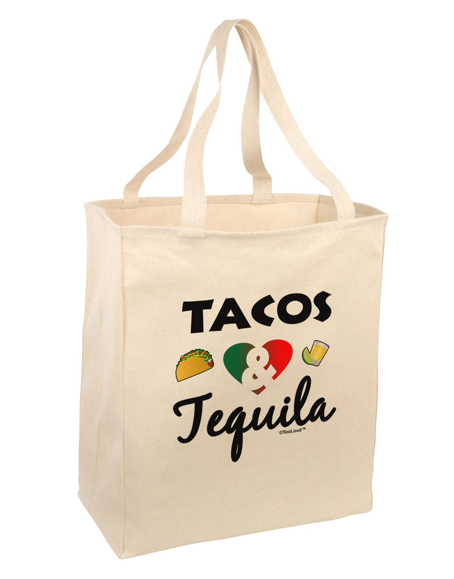 Tacos & Tequila Large Grocery Tote Bag-Grocery Tote-TooLoud-Natural-Large-Davson Sales