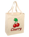 Cherry Text Large Grocery Tote Bag-Grocery Tote-TooLoud-Natural-Large-Davson Sales