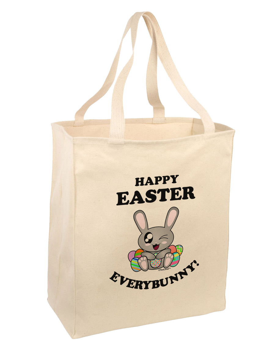 Happy Easter Everybunny Large Grocery Tote Bag-Grocery Tote-TooLoud-Natural-Large-Davson Sales