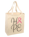 Hope - Breast Cancer Awareness Ribbon Large Grocery Tote Bag-Grocery Tote-TooLoud-Natural-Large-Davson Sales